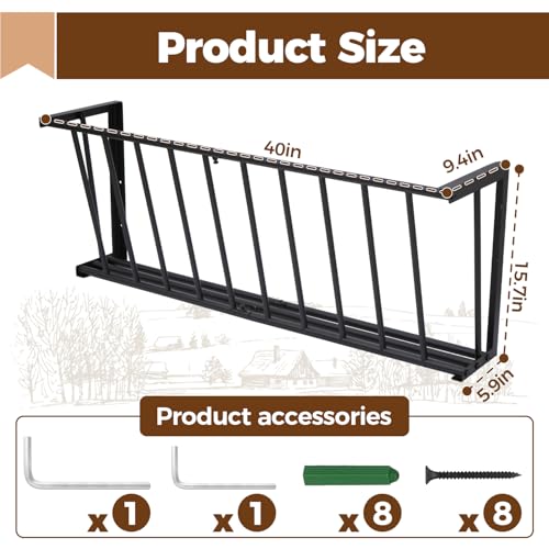 Lesolar Hay Feeder for Goats,40''Length/25 Gallon Hay Rack | Goat Hay Rack,Large Capacity Hay Rack for Goats,Wall Blanket Holder,Hay Holder