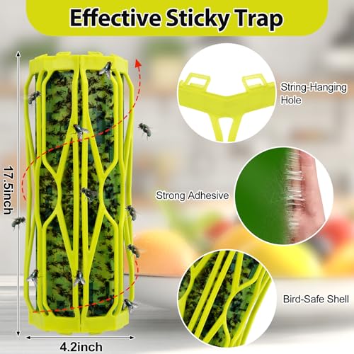 4 Pack Wasp Trap Outdoor Hanging Carpenter Bee Traps for Outside, Fly Wasp Catcher Fly Trap Indoor Killer Hunter for Hornet, Gnat, Mosquito, Flying Insect