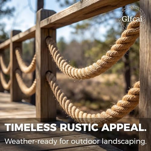 1 Inch x 150 Ft Hemp Rope, 900 Lbs Working Strength, 4 Strand Twisted Cord for Tug of War, Porch Swings, Landscaping & Decor - size: 150 Ft, style: 1 In