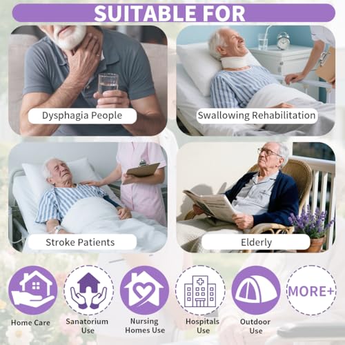 Dysphagia Regulating Drinking Cup for Swallowing and Disorders People,Dispenses 5cc or 10cc of Liquid Each Time,Helps to Prevent Choking - color: Purple