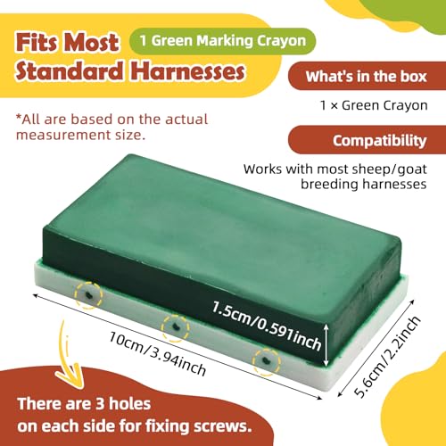 1 pcs Mark Harness Crayons for Sheep & Goat Breeding Marking Harness,Vivid and Long Lasting (Green) - color: Green