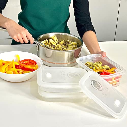 Premium Silicone Collapsible Food Storage Containers with Silicone Leakproof Lids, Platinum Food-Grade, BPA Free, LFGB Certified, Compact, Reusable Lunch Box, Microwave Safe, 4.9 Cups 3 Pk - color: 1160 ml (4.9 cups) - 3 Pack
