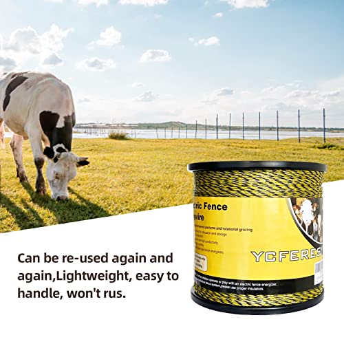 Upgraded Electric Fence Polywire 3366 Feet 1026 Meters, 6 Stainless Steel Strands for Reliable Conductivity and Rust Resistance, Portable Electric Fencing,UV, Rust Resistant - size: 3366 Feet/1026 Meters