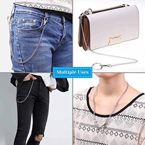 anezus 3pcs Belt Chain, Pocket Chain, Chains for Wallet, Pants, Jeans, Goth Accessories for Eboy, Egirl, Men and Women