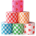 6 Pack 2 Inch x 5 Yards Checkered and Heart Print Pet Vet Wrap for Dogs, Cats, Horses, Non-Woven Self-Adhesive Cohesive Bandage Rolls for Wound Care, Ankle Sprains, Swelling, First Aid Protection - color: Checkered and Heart Print