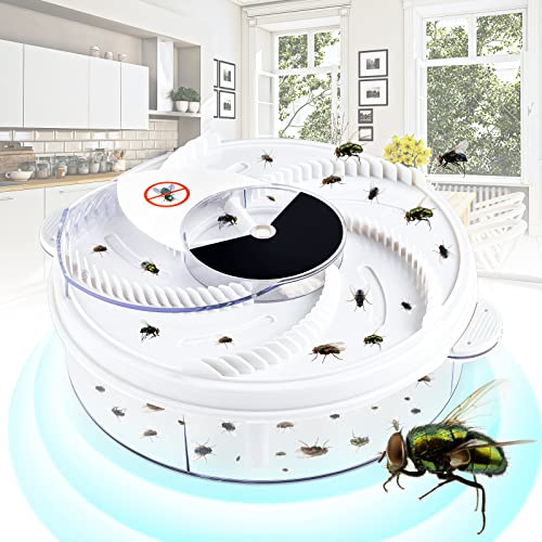 Qualirey Electric Fly Trap Automatic Rotating Insect Catcher,USB | Rotating Fly Gnat Trap Mechanism, UV Light Attracts Insects, Chemical-free Reusable for Outdoor Indoor Kitchens Patios - style: USB