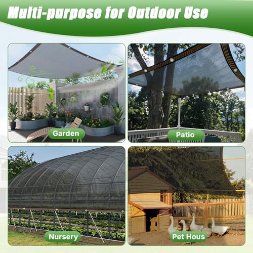 Storystore 40% Shade Cloth, 20Ft x 20Ft Heavy Duty UV Mesh with Grommets | Optimal Sunlight Balance | Heavy-Duty HDPE Mesh | Rust-Resistant Grommets | Heat Relief | Versatile Coop & Plant Cover - size: 20Ft x 20Ft