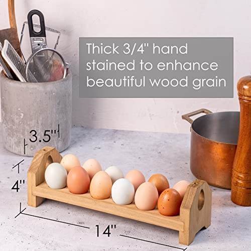 Farmhouse Stackable Wood Egg Holder - Fresh Egg Storage Rack (1)