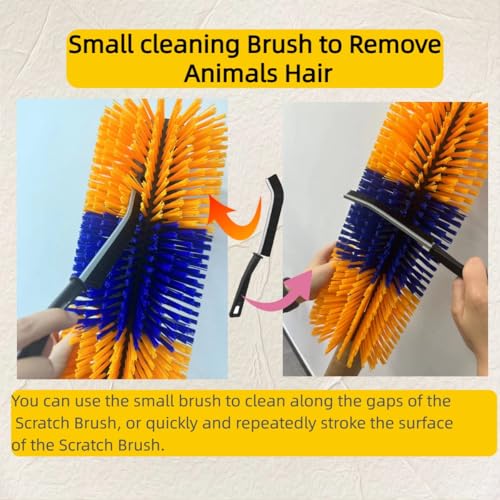 Livestock Scratching Brush Goat Donkey Cow Horse Cattle Itch Scratcher Post | Itch Relief, Livestock Grooming and Massage, Goat Scratching Post, Horse Brush, Cow brush - color: Yellow