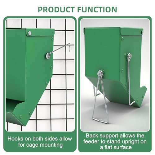 2 Packs Hay Feeder Rabbit, Metal Small Animal Feeder with Lid & Mesh Bottom, 3.1 Inch 1 LBS Capacity, Gravity Food Dispenser for Guinea Pigs Chinchillas, Cage or Outdoor Use, Green - size: 3.1 Inch (2Pcs)