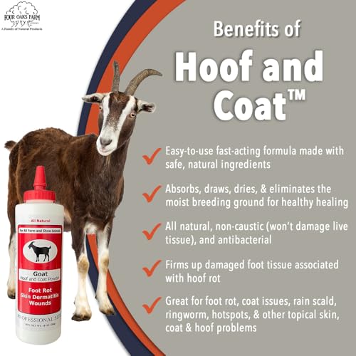 Goat Hoof & Coat Powder - for Wound Care, Foot Rot, Skin Problems - All Natural, Non-Caustic, Easy to Use (10 oz) - size: 10 oz
