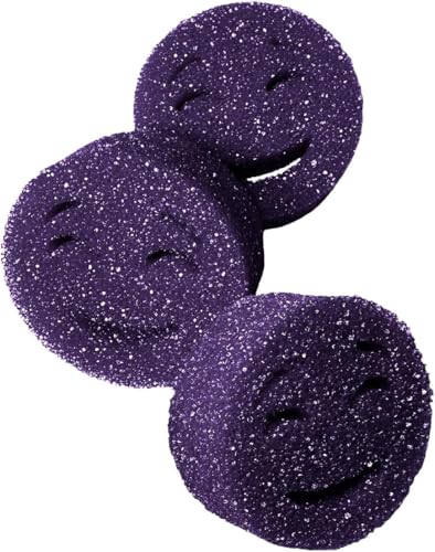 The Original Scrub Moji Scrubbing Sponge by Smilyeez (Set of 6) - Purple - Temperature-Responsive Polymer Foam, Stain and Odor Resistant, Ideal for Kitchen and Bathroom Cleaning - color: Purple 6-pack