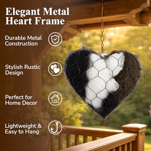 TRIVANO Handmade Alpaca Fiber Bird Nesting Heart – Natural Bird Nesting Material for Wild Birds, Soft Alpaca Bird Nesting Heart for Garden Trees & Backyard Birds.