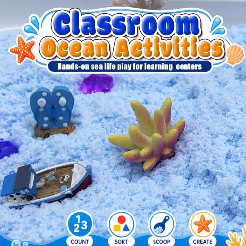 Blue Latex Sensory Bin Filler, Ocean Sensory Bin, Underwater World Sea Life Theme, Summer Sensory Play Water Beads Alternative for Toddlers 1-3 - color: blue