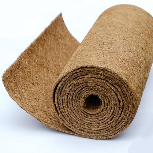 Coco Liner Roll, Yarrdfir 12x40 inch Natural Coconut Liners for Planter Flower Basket, Reptile Carpet, Natural Coconut Fiber mat, Garden Decoration, Animal pet pad - size: 1 Count (Pack of 1)
