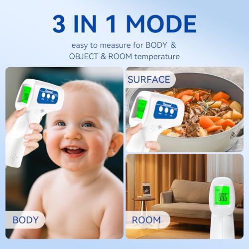 Berrcom 3-in-1 Infrared Forehead Thermometer JXB-178 2-Pack for All Ages | non-contact infrared forehead thermometer, contactless fever check for babies, kids & adults, batteries included - color: Navy blue