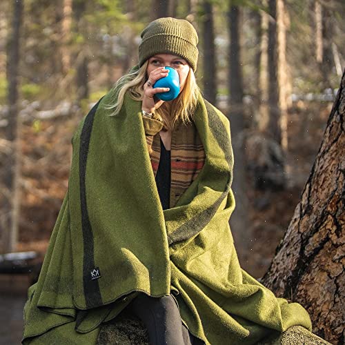 Arcturus Rainier Wool Blanket - 4.5lbs Warm, Heavy, Washable, Large | Great for Camping, Outdoors, Survival & Emergency Kits (Four Cedars) | 70% Wool, 550 GSM, Warm Even When Wet, Naturally Fire-Retardant, Triple-Washed, Home & Outdoor Adventures, 64" x 8