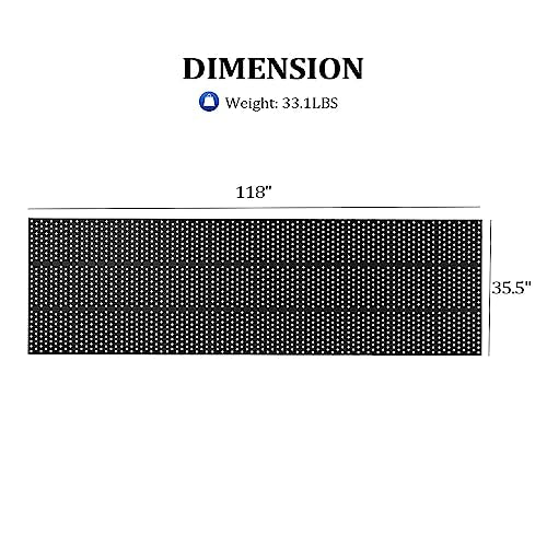 ROVSUN Rubber Floor Mat with Holes, 3x10 FT Hollow Large Mat Roll, Anti-Fatigue/Non-Slip Drainage Mat, for Industrial Kitchen Restaurant Bar Bathroom, Indoor/Outdoor Cushion (2 Packs) - size: 36x118 in.(3x10 ft)