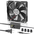 120mm x 25mm Computer Fan with AC Plug, 12V Variable Speed Cooling | AC 110V-240V Powered,for Router, Modem, Xbox, Electronic,Receiver, Terrarium and Greenhouse Ventilation