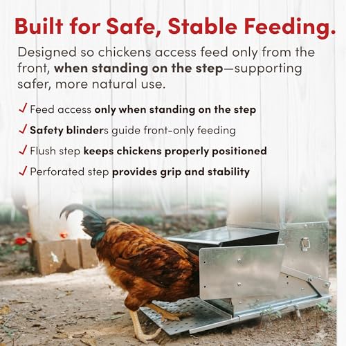RentACoop Automatic Treadle Chicken Feeder - 25 lb Capacity - style: 25LB Treadle Feeder