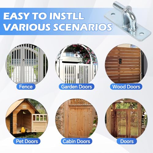 4 Pack Wall Mount Gate Hinge Bracket with Strap Hinge Heavy Duty Farm & Chain Link Gate Hinges Farm Gate Hinges Outdoor Hardware for Barns Tool Sheds and Other Swing Doors, Galvanized - style: 4pcs U-shape-12''