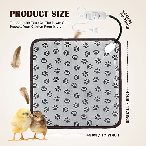 20W Heating Pad Chicken Coop Rabbit Cat Dog 110V Chew Resistant | Adjustable Temp Control, Waterproof Outdoor Use, Guinea Pig Warmer, Heated Blanket with Durable Chew Resistant Cord