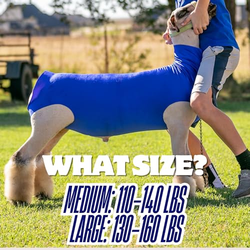 Show Pro Red Spandex Lamb Tube for Show Sheep & Lamb - Show Livestock Supplies: Sheep Covers & Blankets (Large) (Pack of 2) - size: Large (Pack of 2)