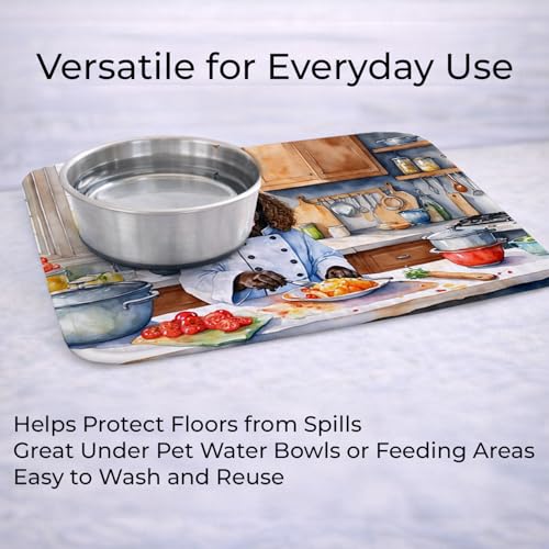 Caroline's Treasures American Water Spaniel The Chef Memory Foam Kitchen Mat Machine Washable Anti-Fatigue Mat Cushion Comfort Bath Mat or Kitchen Rug - color: American Water Spaniel 6190