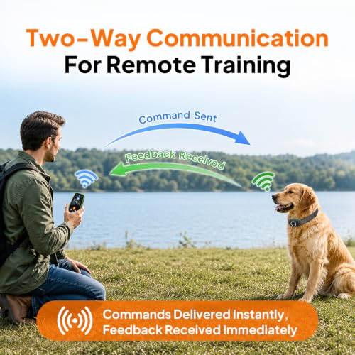 4-in-1 Wireless Dog Fence with Training, Bark Control, Real-Time Pet Status | 3 Training Modes: Beep/Vibration/Static, IPX7 Waterproof, Remote Boundary Collar, Invisible Fence for Small/Medium/Large Dogs
