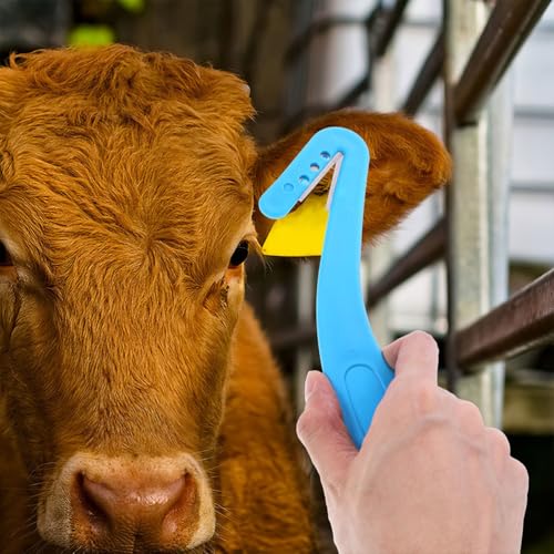 VANZACK 2pcs Livestock Ear Removing Tool Ear Skin Magnet Cutter for Cattle Cow Goat Sheep Pig