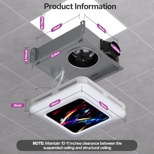 RexTact Bathroom Fan with Humidity Sensor,230 CFM 1.0 Sone Bathroom Exhaust Fan with Light,Ventilation and Exhaust Fan with Remote Control and Timer Function,Black - color: Black