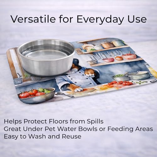 Caroline's Treasures Bernese Mountain Dog The Chef Memory Foam Kitchen Mat Machine Washable Anti-Fatigue Mat Cushion Comfort Bath Mat or Kitchen Rug - color: Bernese Mountain Dog 6206