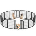 Yaheetech Dog Playpen 32in 16 Panels Pet Fence for Indoor Yard RV Camping | Easy Setup, Heavy Duty Rustproof Frame with Secure Latch Door, DIY Layouts,Foldable Storage, for Small & Medium Dogs - size: 32"