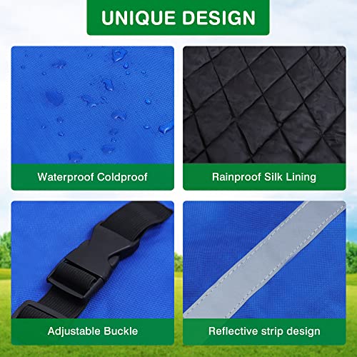Calf Blankets Jacket for Calves - Keep Calves Warm, Soft Calf Cow Goat Dog Warm Clothes Comfortable Freezing Resistance Cold Proof Oxford Cloth Waterproof - color: Blue
