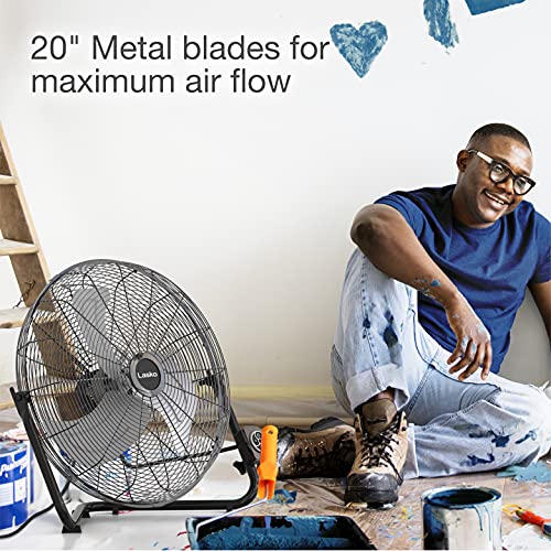 Lasko 20" High Velocity Wall Mount Fan with Pivoting Head - 3 Speeds, Remote Control, Ideal Wall Mount Fan or Floor Fan for Home, Garage, Attic, Black/Silver H20660 - color: Black/Silver