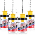 Qualirey 4 Pcs Fly Traps Outdoor Reusable Hanging Fly Jar Trap Gnat Bug Catcher Killer for All Flies Outside Filth Flies Insect Bug Control Patios Yard Ranch Barns(Yellow) - color: Yellow