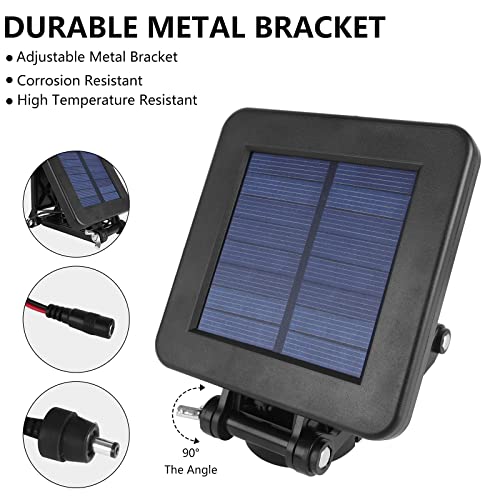6V Solar Panel for Deer Feeder, Efficient Charger w/Adjustable Mounting Bracket & Alligator Clips, 6V Solar Panel Compatible with Game Feeder Timer & Rechargeable Batteries