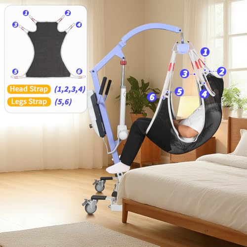 Full Body Patient Lift Sling – Heavy Duty 500lbs, Mesh Shower Sling for Home Use, Universal Medical Transfer Sling Compatible Suitable for Disabled,Elderly (L) - size: L