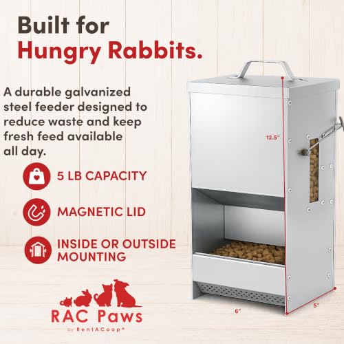 RAC Paws by RentACoop 5 lb. Metal Rabbit Feeder