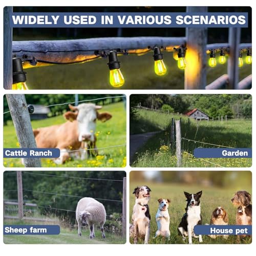 50pk Screw-in Electric Fence Ring Insulators, Wood Post Supplies | UV-Resistant Heavy Duty Plastic; Free Installation Socket Tool; 80% Faster Setup; Fits Polywire Rope Tape; Cattle Horse Sheep