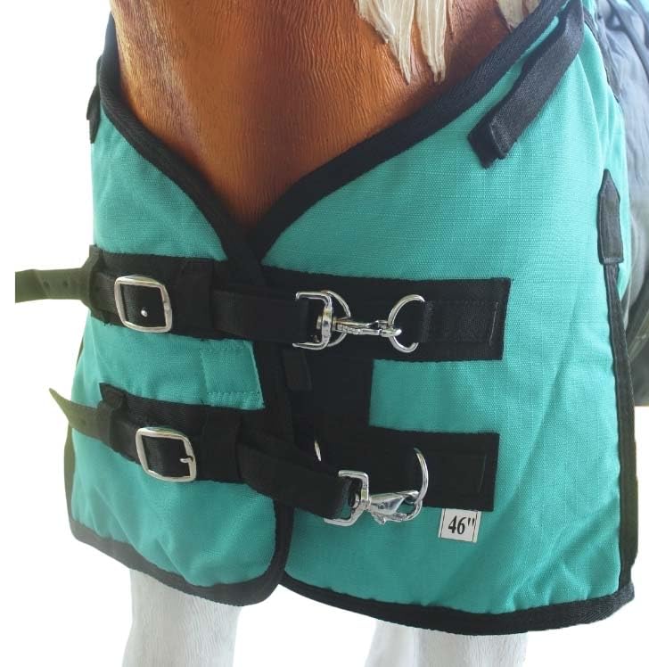 Challenger 1200D Miniature Weanling Donkey Pony Horse Foal Winter Blanket 51975TL - color: Turquoise Black Wave, size: 36 Inches