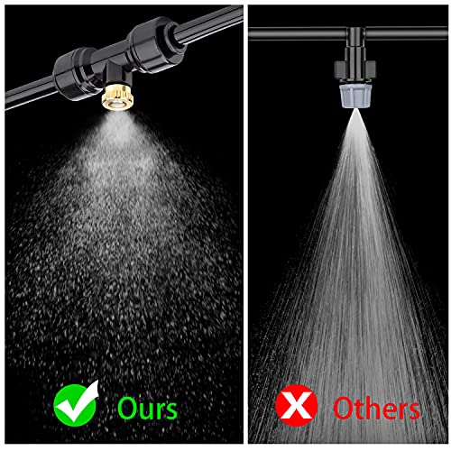 Misting System, 32.8FT Cooling Line Kit with 10 Brass Mist Nozzles, Outdoor | Outdoor Mister Kit With Hose Connector For Patio, Garden And Greenhouse Cooling. Fine Mist Spray System For Summer Use. - size: Misting Cooling System 32.8ft(10M)