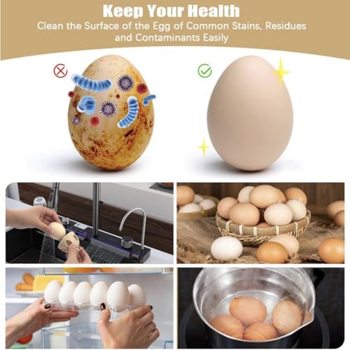 Egg Cleaner for Fresh, Silicone Egg Brush Cleaner, Multipurpose Vegetable and Fruit Scrubber Tool(Yellow)