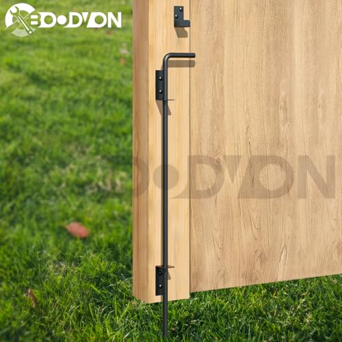 24" Cane Bolt Gate Drop Rod Heavy Duty Gate Hardware, Gate Ground Latch for Wood Metal Vinyl Gates Doors Stopper for Gate Ground, Wrought Iron Gate Latches, Black Finish-1 Pack - size: 24 Inch