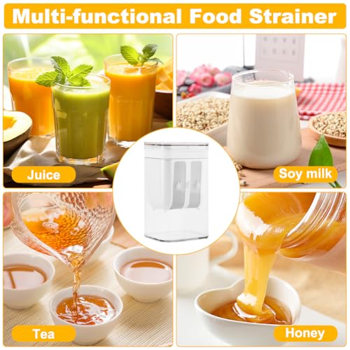 Yogurt Strainer 1100ML (1.16 Quarts/0.29GAL),Yogurts-Filter Milk Strainer with Fine Mesh Bag,Lid And Scale Mark, for Making Thick Greek-Yogurts,Soybean Milk,Berries,Soup,Fruit Juice
