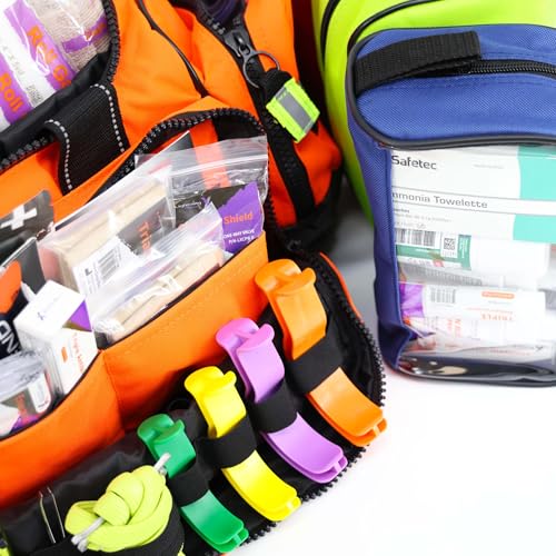 Lightning X Stocked X-Large Modular EMT Medic Trauma Bag w/Emergency Medical Fill Kit Supplies - Orange - color: Orange