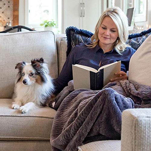 50"x70" Sultry Smoke Foot Pocket Blanket Plush Fleece Non-Electric - color: Sultry Smoke
