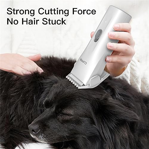 Prowerful Home Professional Dog Grooming Kit Clipper Low Noise USB Rechargeable Gifts for Dog Cat White,TS006 - color: Ts006-white
