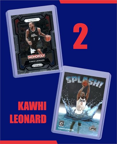 Kawhi Leonard (5) Assorted Basketball Cards Gift Pack - San Antonio Spurs, Toronto Raptors, Los Angeles Clippers Trading Cards