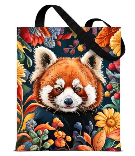 Vintage Botanical Animal Canvas Tote Bag for Women, Aesthetic Floral Animal Reusable Shoulder Bag for Shopping - color: 13